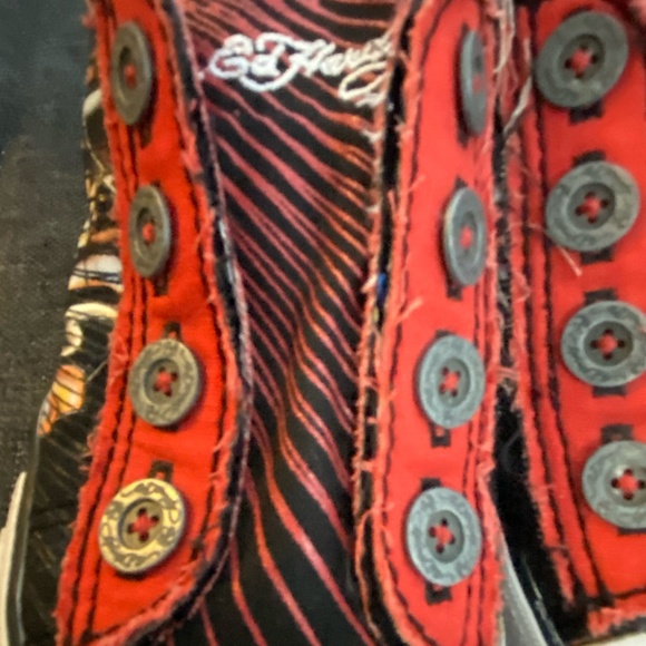 Don Ed Hardy Design Boys Size 1 Canvas Laceless Art to Wear Unique Shoes.Sz-1 - Picture 3 of 16